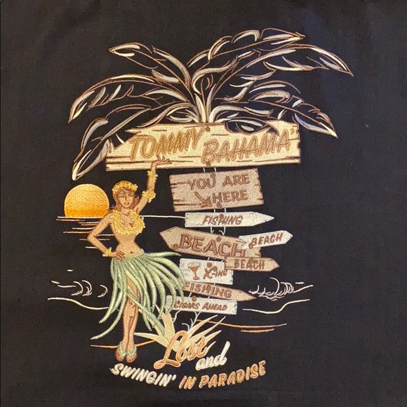 Tommy Bahama silk embroidered short sleeve - Picture 2 of 5